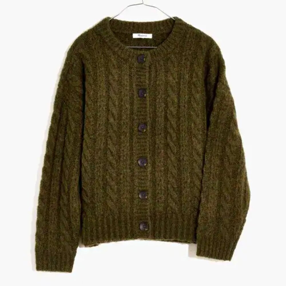 Madewell Pointelle Cable Cardigan Sweater Size XS